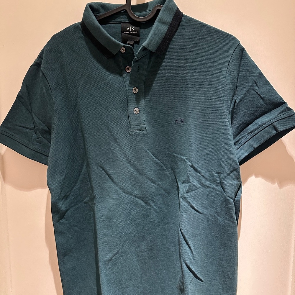 Armani Exchange Teal Polo Shirt